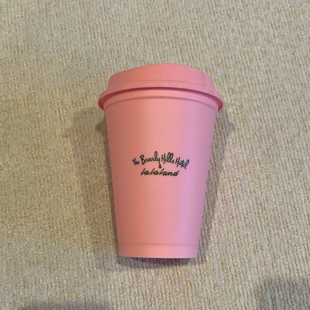 LalaLand Kind Cafe and Beverly Hills Hotel Collab Pink Travel Reusable Cup